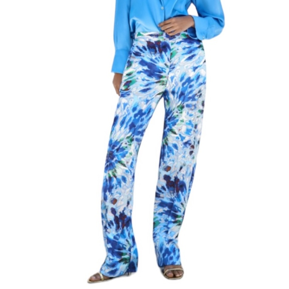 Zara High-Waist Floral Print Straight Leg Pants NWOT (Z)